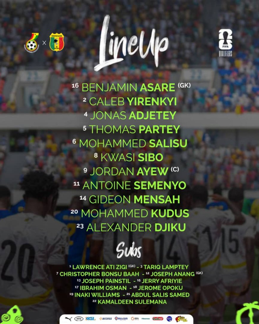 OTTO ADDO NAMES STARTING XI TO FACE MALI IN WORLD CUP QUALIFIERS