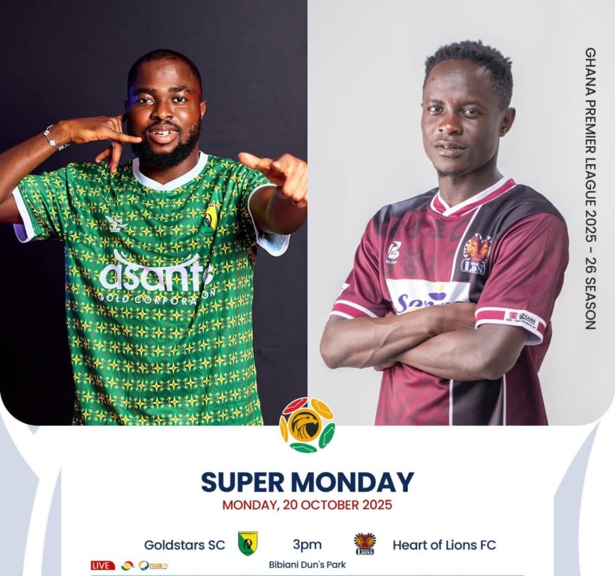 2025-26 GHANA PREMIER LEAGUE: BIBIANI GOLD STARS SEEK TO END SLUMP AGAINST HEART OF LIONS